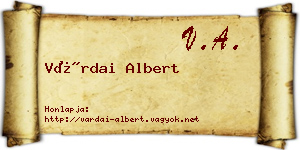 Várdai Albert névjegykártya