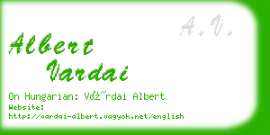 albert vardai business card